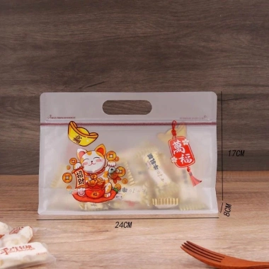 10 Túi Zip Mèo Tài Lộc Túi Dây Kem Đựng Bánh Kẹo, Bánh Mì Quà Tặng 39.000₫ 5