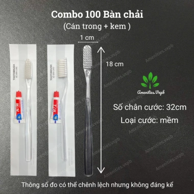 100 Bàn Chải Cán Trong + Kem Đánh Răng Trắng Sữa - 110.000 VND cho khách sạn & homestay 9 100 Bàn Chải Cán Trong + Kem Đánh Răng Trắng Sữa - 110.000 VND cho khách sạn & homestay 9