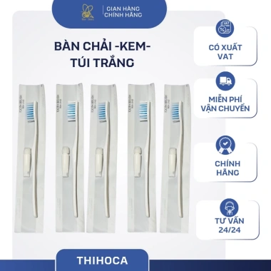 100 bộ bàn chải + kem túi Hoa xanh thanh lịch, dùng cho khách sạn, nhà nghỉ, chỉ 120k