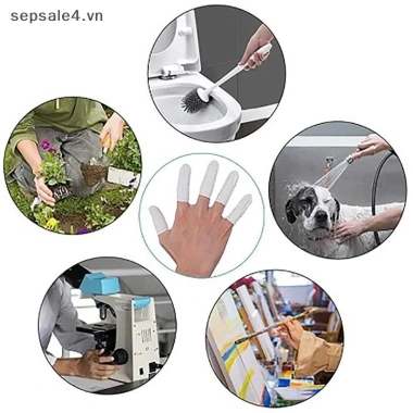 100 chiếc găng tay bảo vệ đầu ngón tay cao su tự nhiên dùng một lần - Chống trơn, tĩnh điện, 57.564₫ 5