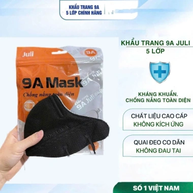 100 chiếc Khẩu Trang 9A July chống nắng 5 lớp dày dặn, kháng khuẩn, chống UV - 41.000₫