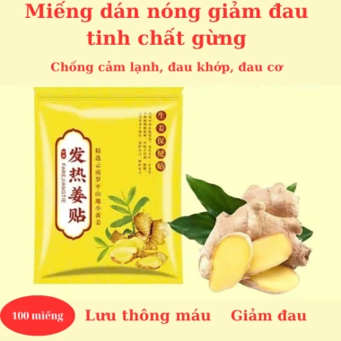 100 Miếng Dán Gừng Nóng - Giảm Đau Dành Cho Dân Văn Phòng & Người Thể Thao, Giá Ưu Đãi 55.000 VND
