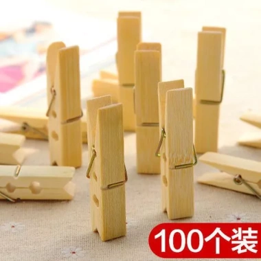 100 Miếng Kẹp Quần Áo Tre Gỗ BPC9 - Chống Gió, Sấy Nhanh, Kẹp Lớn Vừa Nhỏ 3
