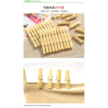 100 Miếng Kẹp Quần Áo Tre Gỗ BPC9 - Chống Gió, Sấy Nhanh, Kẹp Lớn Vừa Nhỏ 7