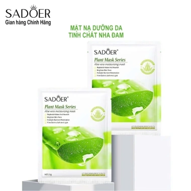 100 Miếng Mặt Nạ Dưỡng Da Cấp Ẩm SADOER Nha Đam Trắng, Thải Độc, Chống Lão Hóa 25g 215k