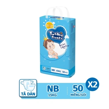 100 miếng Tushie Treats bỉm em bé Nhật, ôm sát, thấm 700ml, hút thoáng, S‑XXXL, giá 225k 9