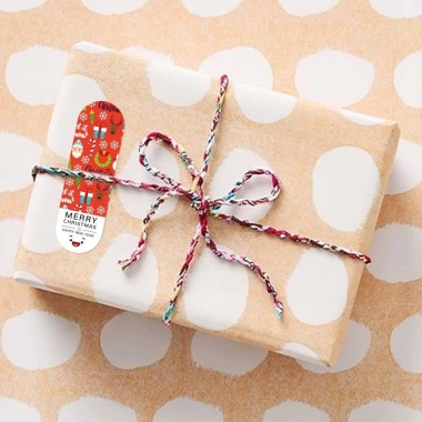 100 sticker decal 2x7cm Giáng sinh Noel rực rỡ TE33 Tem nhãn dán quà tặng, giảm giá 20.000 VND 4