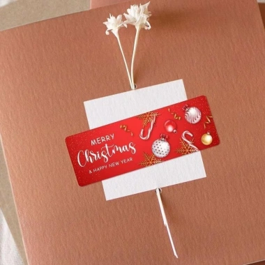 100 sticker decal 2x7cm Giáng sinh Noel rực rỡ TE33 Tem nhãn dán quà tặng, giảm giá 20.000 VND 9