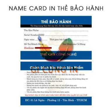 100 Thẻ Bảo Hành Thiết Bị Điện Tử 9x5.4cm Giấy C300 - Giá Ưu Đãi 160.000đ