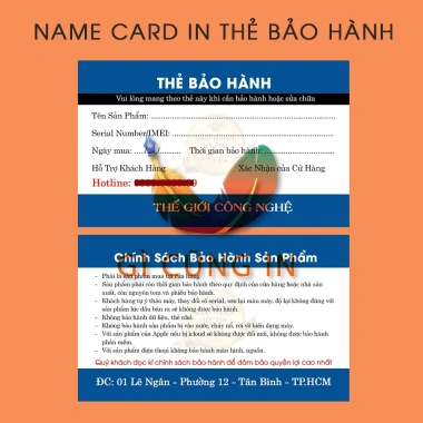 100 Thẻ Bảo Hành Thiết Bị Điện Tử 9x5.4cm Giấy C300 - Giá Ưu Đãi 160.000đ