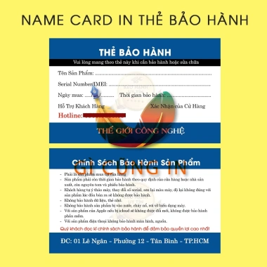 100 Thẻ Bảo Hành Thiết Bị Điện Tử 9x5.4cm Giấy C300 - Giá Ưu Đãi 160.000đ