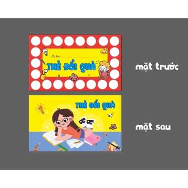 100 Thẻ đổi quà học sinh 90x54mm - Thẻ tích điểm, giá ưu đãi 25.000 VNĐ