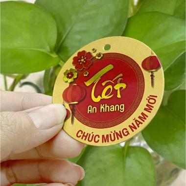 100 Thẻ Treo METALIZE Tết 5cm Lấp Lánh Chúc Mừng Năm Mới 1 mặt in - Giá 49k