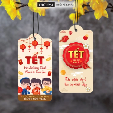 100 Thẻ treo Tết CMNM 4x8 cm - In 2 mặt, giá ưu đãi 45.000đ, chất lượng cao