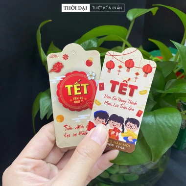100 Thẻ treo Tết CMNM 4x8 cm - In 2 mặt, giá ưu đãi 45.000đ, chất lượng cao