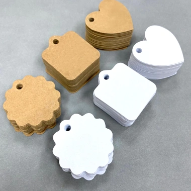 100 Thẻ Trống Tag Giấy Kraft Trắng - Đa Năng DIY Trang Trí Quà Tặng, Thẻ Ghi Chú
