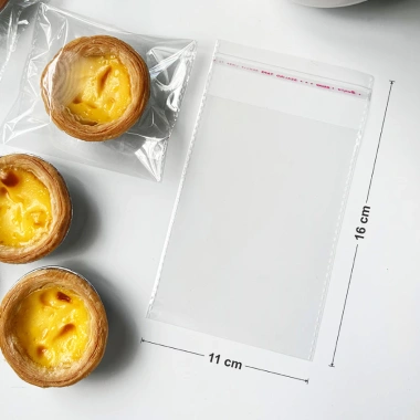 100 Túi Dán Keo Đựng Bánh Tart Trứng 11x16cm Gold Pack - Giá chỉ 30.000 VND, tiết kiệm ngay 5