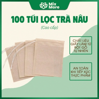 100 túi lọc trà cà phê thảo dược dây rút 1 lần an toàn thực phẩm Mixmore 50k