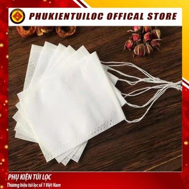 100 túi lọc trà vải không dệt dây rút đa kích thước, 18.5k - Phukientuiloc