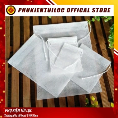 100 túi lọc trà vải không dệt dây rút đa kích thước, 18.5k - Phukientuiloc