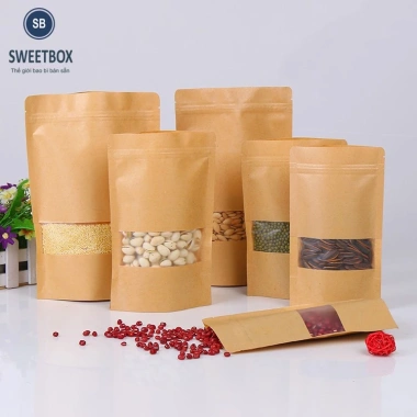 100 Túi Zip Giấy Kraft 20x30+5cm Đáy Đứng Có Cửa Sổ Chống Thấm Nước Giá 195.000 2 100 Túi Zip Giấy Kraft 20x30+5cm Đáy Đứng Có Cửa Sổ Chống Thấm Nước Giá 195.000 2
