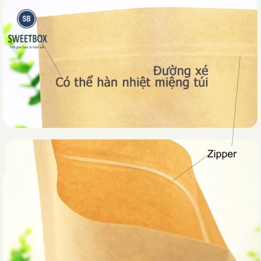 100 Túi Zip Giấy Kraft 20x30+5cm Đáy Đứng Có Cửa Sổ Chống Thấm Nước Giá 195.000