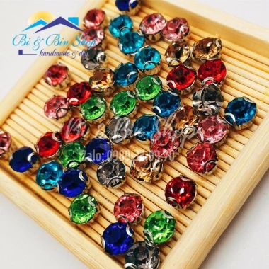 100 Viên Đá Đế S16 4mm Tròn 2D Đa Màu Đính Kết Thời Trang - Giá 23.000 VND 8