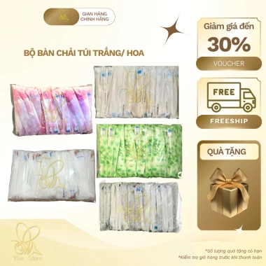 1.000 bộ bàn chải + kem đóng gói túi hoa trắng - Dùng cho khách sạn 4 sao, giảm còn 360.000₫, đảm bảo vệ sinh, giá sỉ ưu đãi 3