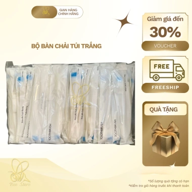1.000 bộ bàn chải + kem đóng gói túi hoa trắng - Dùng cho khách sạn 4 sao, giảm còn 360.000₫, đảm bảo vệ sinh, giá sỉ ưu đãi 4