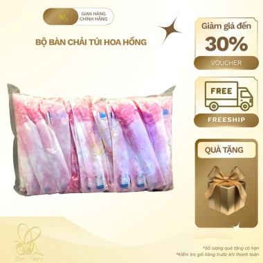 1.000 bộ bàn chải + kem đóng gói túi hoa trắng - Dùng cho khách sạn 4 sao, giảm còn 360.000₫, đảm bảo vệ sinh, giá sỉ ưu đãi 5