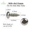 1.000 chiếc Ốc vít Thái M4 ren xoắn đầu tròn 11mm - Dùng cho ampli, quạt, vỏ sạc, giá 351k 2