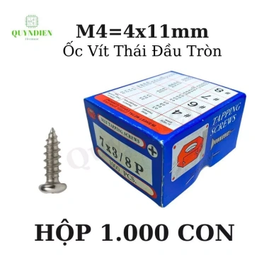 1.000 chiếc Ốc vít Thái M4 ren xoắn đầu tròn 11mm - Dùng cho ampli, quạt, vỏ sạc, giá 351k 7