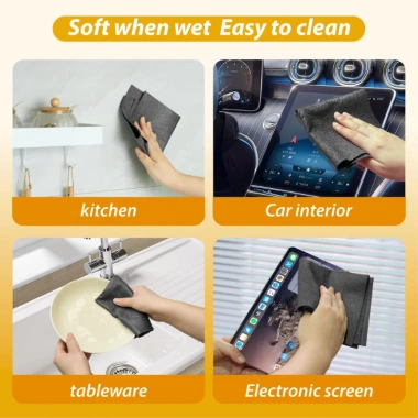10/5 Chiếc Vải Microfiber Dày Siêu Thấm, Không Dấu Vết - Khăn Lau Nhà Bếp Tái Sử Dụng, Giá 30.800 VND 5 10/5 Chiếc Vải Microfiber Dày Siêu Thấm, Không Dấu Vết - Khăn Lau Nhà Bếp Tái Sử Dụng, Giá 30.800 VND 5