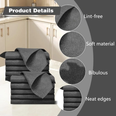 10/5 Chiếc Vải Microfiber Dày Siêu Thấm, Không Dấu Vết - Khăn Lau Nhà Bếp Tái Sử Dụng, Giá 30.800 VND 8 10/5 Chiếc Vải Microfiber Dày Siêu Thấm, Không Dấu Vết - Khăn Lau Nhà Bếp Tái Sử Dụng, Giá 30.800 VND 8