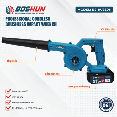 10CELLS Máy Thổi Hút Bụi Pin 680W Công Suất Lớn Dùng Chân Pin Phổ Thông 2 Chức Năng Giá 169k 6