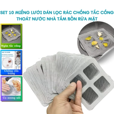 10PCS Lưới lọc rác 10x10cm - Chống tắc cống, chặn côn trùng, dùng cho nhà tắm, giá 7.500₫ 2 10PCS Lưới lọc rác 10x10cm - Chống tắc cống, chặn côn trùng, dùng cho nhà tắm, giá 7.500₫ 2