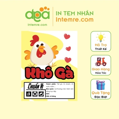 11 tem nhãn giấy khô bò gà heo mực dễ thương 10x8cm Decal dán Intemre.com 17.274 VND 9