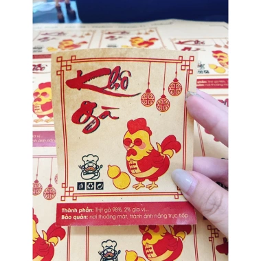 11 Tem Nhãn Giấy Xi Măng Kraft 8x10cm - Khô Bò Gà Heo Mực, Decal Tết - Giá 27k 7
