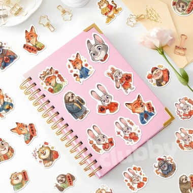 116 hình dán Tết Zootopia 2 Thỏ Judy và Cáo Nick - Sticker chống nước DIY cho điện thoại, quà Tết
