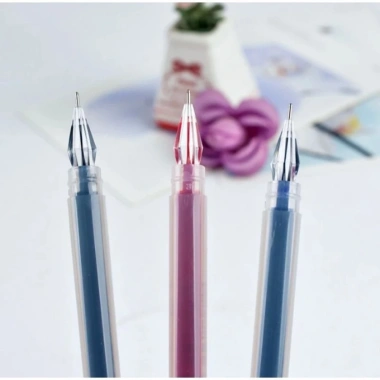 12 Cái Bút Bi Gel 0.38mm Đen Xanh Đỏ - Văn Phòng Phẩm Sinh Viên 86.900 VND