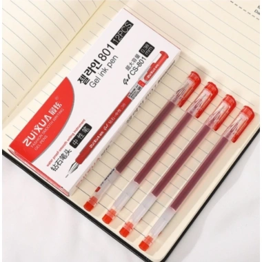 12 Cái Bút Bi Gel 0.38mm Đen Xanh Đỏ - Văn Phòng Phẩm Sinh Viên 86.900 VND