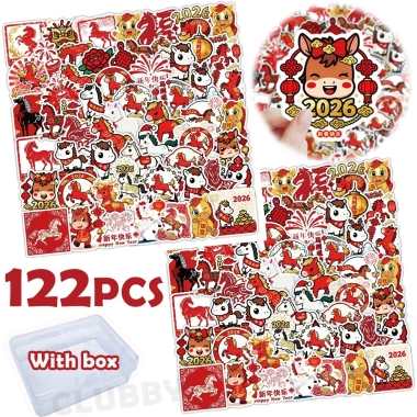 122 Bính Ngọ Nhãn dán 2.026 - Sticker chống nước cute DIY, sổ nhãn dán đồ chơi trẻ em, quà Tết giá chỉ 55.566 VND