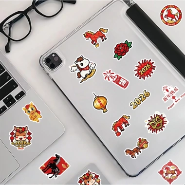 122 Bính Ngọ Nhãn dán 2.026 - Sticker chống nước cute DIY, sổ nhãn dán đồ chơi trẻ em, quà Tết giá chỉ 55.566 VND
