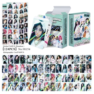 124 Cái ILLIT Photocards Holographic LOMO KPOP Wonhee Yunah Minju Moka Iroha - Nhãn dán ba chiều, giá chỉ 38.500đ