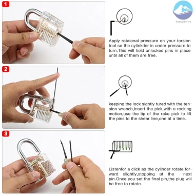 15 Chiếc Locksmith: Ổ Khóa Thép Không Gỉ, Bộ Đào Tạo Kỹ Năng, Ưu Đãi 228.690 VND 6