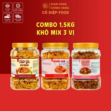 1.5KG Khô Mix 3 Vị - Gà Chanh, Bơ Tỏi, Heo Tẩm Vị - Giảm Giá Đặc Biệt 465.500 VND 2 1.5KG Khô Mix 3 Vị - Gà Chanh, Bơ Tỏi, Heo Tẩm Vị - Giảm Giá Đặc Biệt 465.500 VND 2