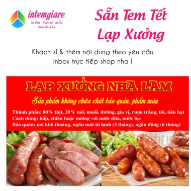16 Tem Decal Nhựa In Nhãn Dán Chống Nước Lạp Xưởng Tết 6x10cm Giá Ưu Đãi 25.000₫