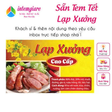 16 Tem In Nhãn Dán Sữa Chống Nước Cáng Màn Bóng – Intemgiare Decan Lạp Xưởng Tết 10x6cm Giá 25.000₫