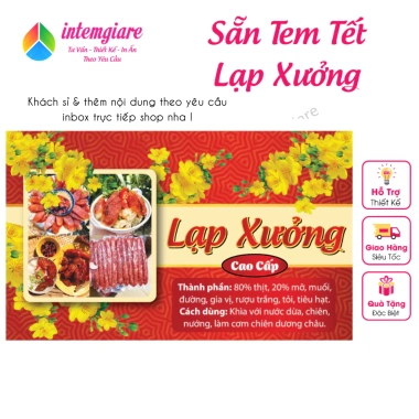 16 Tem In Nhãn Dán Sữa Chống Nước, Cáng Màng Bóng, Dùng Cho Lạp Xưởng Tết, Kích Thước 10x6cm - Giá 26.000đ