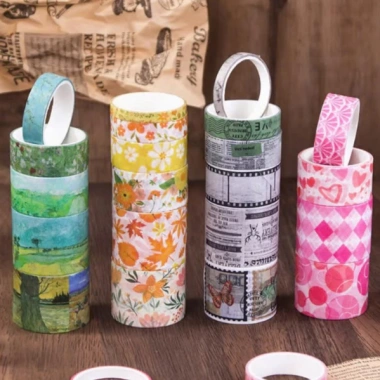 18 cuộn Washi tape vintage cổ trang cute – hộp trang trí scrapbook, planner, giá 100.500₫ 4